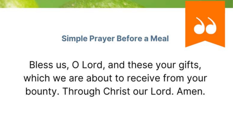 simple prayer before meal